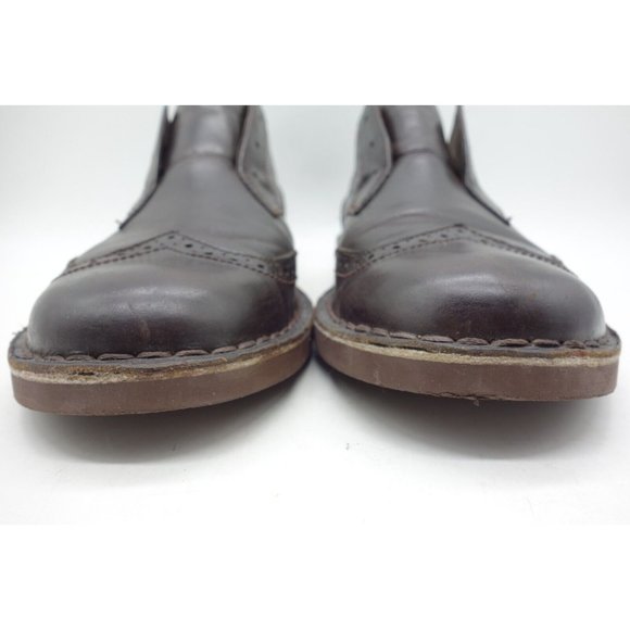 Ugg Dark Brown Leather Faux Fur Lace Up Wingtip Oxfords Shoes Men\'s 10.5 main image 10